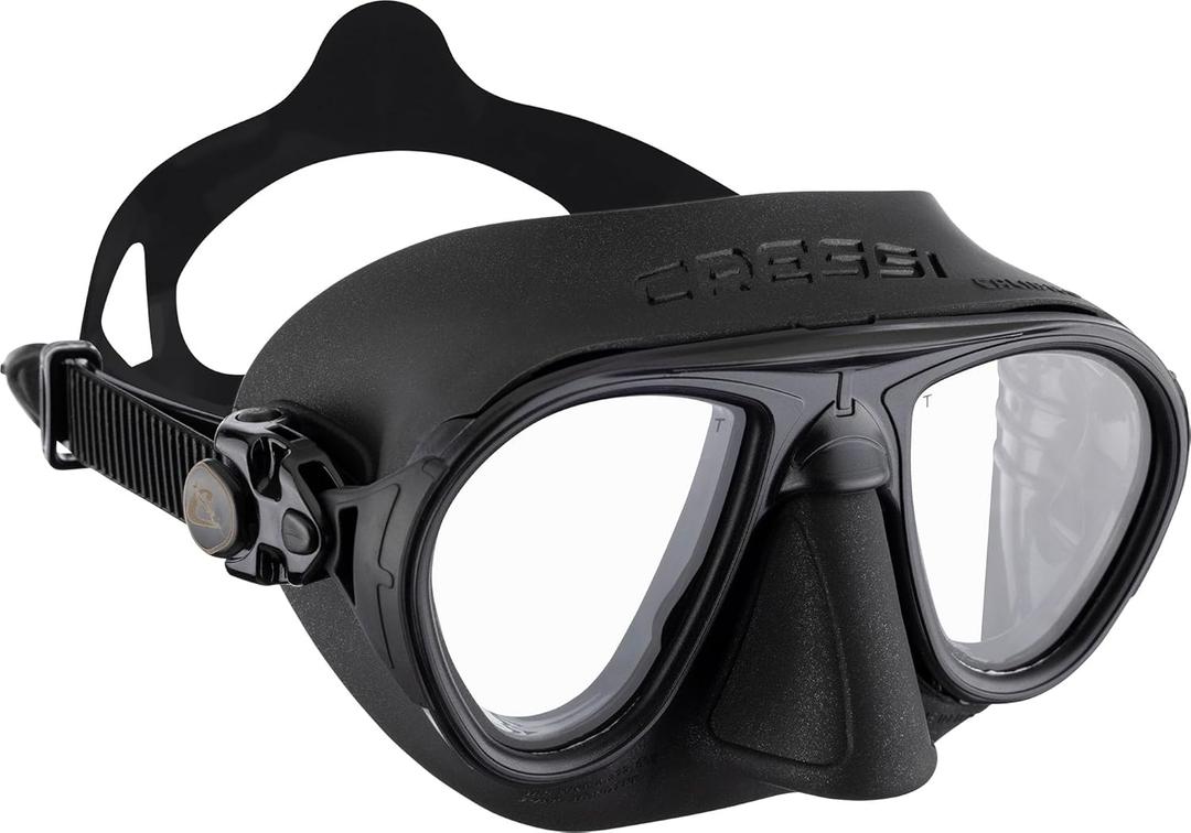 Cressi Adult Scuba Diving Mask, Fog Stop, Low Volume, Wide View - Calibro: made in Italy (Black)