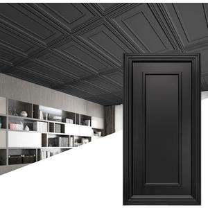 Art3d 12-Pack Drop Ceiling Tiles, 24x28 Inch PVC Panels in Black