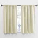 NICETOWN Blackout Curtains for Bedroom, Home Decorations Thermal Insulated Solid Rod Pocket Blackout Drapes for Cafe (Beige, One Pair, 42 x 45-inch)