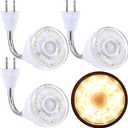 Yahenda 3 Pack Motion Activated LED Night Light Plug in Smart Dusk Dawn Sensor Light PIR Infrared Sensor Motion Detector Lamp Flexible Rotating for Hallway Stairway Garage Basement(Warm White)