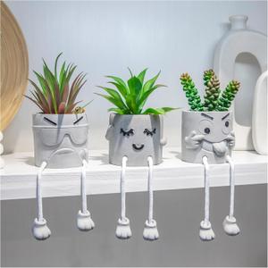 2 PCS Cute Artificial Plants Office Decor for Women and Men, Small Fake Plants Decor for Bedroom and Bathroom, Lovely Faux Succulent Desk Decor for Office and Home