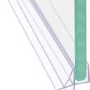 Frameless Shower Door Bottom Seal Shower Sweep with Drip Rail for 3/16 Inch Glass,36 Inch Long, Vinyl, Clear