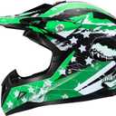 Motocross Youth Kids Helmet DOT Approved - YEMA Helmet YM-211 Motorbike Moped Motorcycle Off Road Helmet for Boys Girls, Large (Glossy Green)