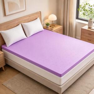 NEWBULIG 1.5 Inch King Cooling Gel Memory Foam Mattress Topper, Purple