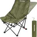 Naturehike Seastar Padded Camping Chair, Oversized 2-Position Adjustable Folding Chair, Portable Camp Chair with Side Pocket & Carry Bag (Green)