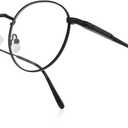 Round Reading Glasses for Women Men Vintage Retro Blue Light Blocking Computer Readers (Black)