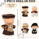 Simgoing 4 Set 17cm Doll Outfits Graduation Gift Suit Top Skirt Overalls Sweaters Hat Scarf Bag Maillard Style Doll Clothes Accessories for Dress up Set Adorable Outfits