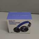 AILIHEN C8 Kids Headphones Wired, On-Ear Headphones with Microphone and Volume Control Foldable Corded Stereo 3.5mm Headset for School Teens Smartphones Chromebook Laptop Tablets Travel (Black Blue) (Medium)