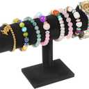 TENINYU Hovering T-Bar Bracelet Necklace Earring Bangle Pendants Anklet Tower Watch Key Jewelry Display Stand Home Organization for Women & Men (Black Velvet)