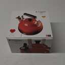 Le Creuset Enamel on Steel Whistling Tea Kettle, 1.7 Qt., Cerise with Light Gold Heart Knob