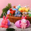 JOYIN 24 Pack Prefilled Easter Eggs of Mini Stuffed Animal Plush Toys Baster Stuffer Filler for Kids Easter Egg Hunt Game, Classroom Prize Supplies