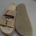 CUSHIONAIRE Guru Platform Sandals Women Footwear Comfortable Genuine Leather Footbed Studded Chunky Slide Summer Sandals for Women (Size 7 , Suede Khaki)