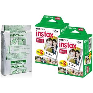 Fujifilm Instax Mini Instant Camera Film for Mini Instant Cameras - Capture Memories Anytime, Anywhere with Sunshine Photo Microfiber Cleaning Cloth (5 Pack (Total 50 Shoots))