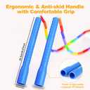 2 PACK 16.5FT Double Dutch Jump Ropes for Adults Kids, Rainbw Long Jump Rope, Beaded Jump Rope for Fitness, Segmented Skipping Ropes for Exercise Training, Tangle-Free