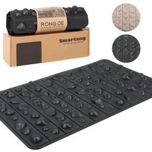 Smartrang High Elasticity Acupressure Mat, Foldable Particle Foot Massager, Pressure Point Pad for Relieve Foot Pain, Fasciitis (19.7in*12.2in, Black)