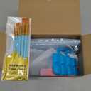 Painting Station, Paint Brush Cleaner (Upgraded) and Silicone Painting Mat 20"X16" with 10 Paint Brushes, Leak Proof Paint Brush Rinser, Gift for Adults Artist Beginners (Blue)