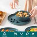 vancasso Plates and Bowls Sets, 18 Pieces Stoneware Dinnerware Set for 6, Ceramic Dish Set for Kitchen, Microwave and Dishwasher Safe, Smoky Teal, Series ZERMATT
