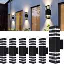 6Pack 15inch Outdoor LED Wall Lights,18W Outdoor Up&Down Wall Light Aluminum Body 4000K Day White Waterproof IP65 Outside Wall Lights 1800LM Outdoor Wall Mount Lights for Wall porch Garage Garden