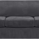 FantasDecor 4 Piece Sofa Velvet Couch Covers for 3 Cushion Stretch Slipcover with Individual Seat Cushion Elastic Furniture Protector for Pets, Machine Washable (Large Sofa, Gray)