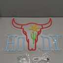 Howdy Cowboy Longhorn Rodeo Neon Sign for Western Decor,Hello Led Light for Party Bar Man Cave and Game Zone Decoration,5V USB Powered,Easy Hanging.