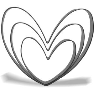 Keewah Heart Cookie Cutter Set - 5,4,3 - 3 Piece - Stainless Steel