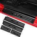 4PCS Car Door Sill Protector for Jeep Wrangler JL JLU 2018-2025 &Gladiator JT 2020-2025,Stainless Steel Material Door Sill Guards for Wrangler Accessories,4 DoorCarbon Fiber