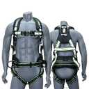 AFP Fall Protection Full-Body Premium Safety Harness, 8” Thick Support Belt, Aluminum D-Rings, Tongue Buckle (OSHA/ANSI PPE) – Fall Protection Harness, Safety Harnesses for Men Construction