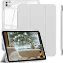 Case for iPad Pro 11 Inch 4th 2022, Pro 3rd/ 2nd Generation 2021/2020 with Pencil Holder, Shockproof Slim Cover with Clear Hard PC Back Shell for iPad Pro 2022/2021/2020, Auto Sleep/Wake, Gray