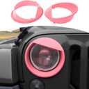 for Jeep JK Angry Eyes Headlight Cover Trim Fit for Jeep Wrangler JK JKU 2007-2017 Pink Exterior Accessories 2pcs