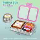 HOMEKOL Stainless Steel Bento Lunch Box + 9.5oz Insulated Food Jar, Purple | 2-Compartment Leak-Proof Container for Kids & Adults, BPA/BPS-Free, 18/8 Metal, Dishwasher Safe, Clear Tritan Lid