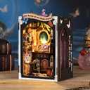 ISSEVE Book Nook Kit, DIY Miniature House Kit for Adults Teen Beginners, Dollhouse Mini Booknook Kits, Tiny House Bookshelf Decoration, 3D Wooden Puzzles Crafts Gifts (Magic Book House)