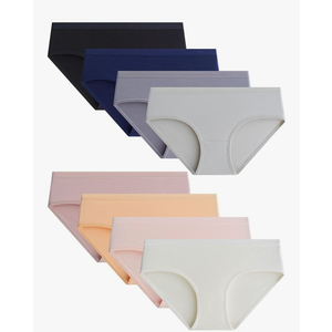 Adorel Teen Girls Underwear Cotton Panties Briefs Solid Color Pack of 8, Size L