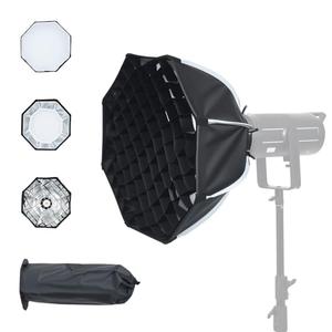 UTEBIT 21"/55cm Octagonal Softbox, Quick Release Parabolic Soft Box with Bowens Mount, Portable & Collapsible Removable Diffusers, Grid, Bag for Portrait Photography, Video Production,Studio Lighting
