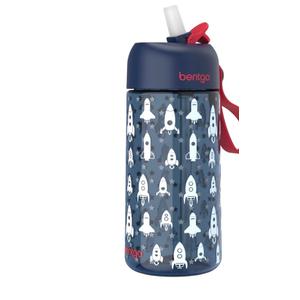 Bentgo Kids Water Bottle 1-Pack - Leak-Proof, Durable Tritan, BPA-Free 15 oz. Cup for Kids/Toddlers Ages 3+, Safe Sip Spout, & Dishwasher Safe for School/Sports/Daycare/Camp (Rocket)