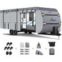 Upgrade 7 Layers RV Cover 20-22 FT, Somokg Heavy Duty Travel Trailer RV Cover, Utility Trailer Cover for Snowproof, Rip-Stop Camper Cover with 5+2 Windproof Straps & Abundant Kit
