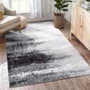 Area Rug Living Room Rug, 3' x 10' Modern Abstract Rug, Gray and Black, Soft, Non-Slip, Short Plush, Shedding, Suitable for Living Room Bedroom Dining Room Office