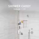 simplehuman 9' Tension Pole Shower Caddy, Stainless Steel and Anodized Aluminum