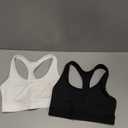 Hanes Womens Sport Compression Racerback Sports-Bra (Small, Black/White - 2 Pack)