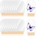 20 Pcs Blank Clear Arch Acrylic Sign with Wooden Stands, 4 x 6 Inch Arched Round Top Acrylic Sheet DIY Acrch Wedding Table Numbers for Party, Office, Wedding Decor