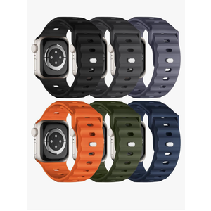 TiMOVO 6 Pack Sport Strap Compatible with Apple Watch Ultra 3/2/1 49mm 46mm 45mm 44mm 42mm for Men, Soft Silicone Replacement Strap for iWatch SE 3/2/1, Series 11 10 9 8 7 6 5 4 3 2 1