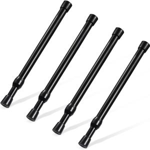 5 x Spring Tension Rod, Goowin Small Tension Rod, 5/8" Diameter No Drilling Expandable Short Tension Rods Spring Rods, Tension Rods for Closet, Cupboard, Hanging Clothes, Black, 4 Pack (10-15.7 inch)