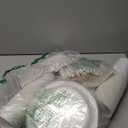 FEHHTO 400PCS Compostable Paper Plates Set, Disposable Eco-friendly Dinnerware Set, Biodegradable Heavy-Duty Paper Plates, Utensils, Cups and Straws for Party Camping 50 (White)