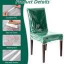 Clear Dining Chair Covers Heavy-Duty Plastic Waterproof Stool Seat Protectors W/21 x D/18 Dining Room Kitchen Outdoor Easy Clean Cover from Pet Claws Cat Scratch Dust Stain Spill Pet Hair(6)