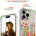 Hungo Compatible for iPhone 15 Pro Max Case for Women Clear Design Cute,Girly Girls Promax Colorful Bright Flowers Florals Field Seamless Summer Meadow Botanical