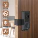 Anti-Theft Video Doorbell Mount for Eufy E340 Camera, No-Drill Adjustable Mounting Bracket Holder Accessories for Eufy Doorbell Camera Mount, Apartment Door Bell Kits for Home Rentals Room (Black)