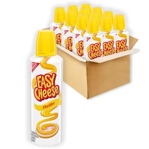 EASY CHEESE Cheddar Cheese Snack, 12 - 8 oz Cans, BBD: JAN 10/2027
