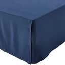 Amazon Basics Lightweight Pleated Bed Skirt, Full, Navy Blue, Solid