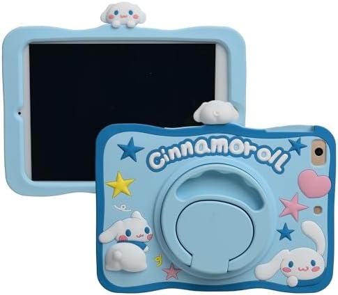 Cartoon Case for iPad 10.2"，MONEHOYSY Cute Soft Silicone Kickstand [Drop Proof,Shock Proof,Anti Slip] Back Stand Cover Case for Kids Children Teens Girls Boys (for Cinnamo)