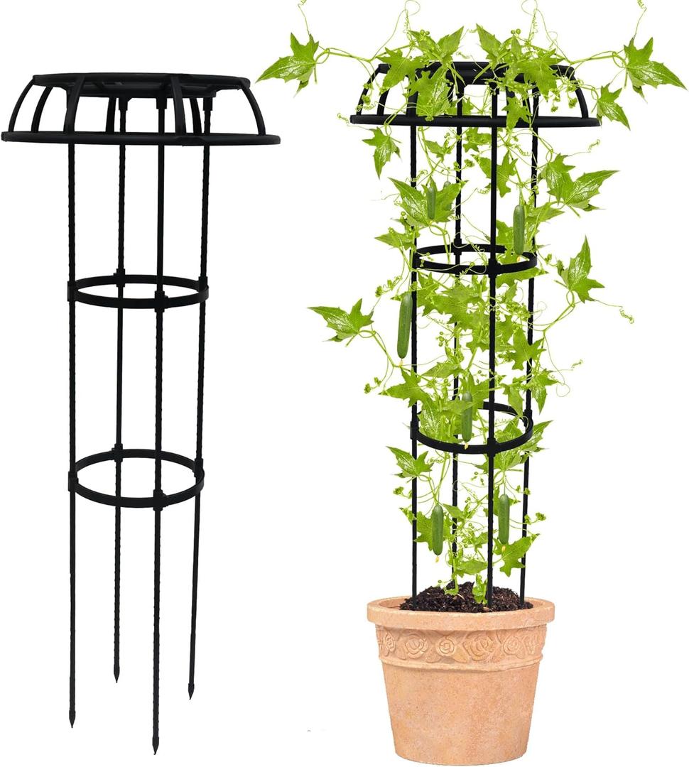 Quibbay Garden Trellis for Climbing Plants Outdoor,41.3 Inch Mushroom Top Trellis for Climbing Plants, Rustproof Metal Plant Flower Trellises for Vine Rose Flower Tomato Support Outdoor Indoor,1 Pack