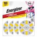 Energizer Hearing Aid Batteries Size 10, Yellow Tab, 24 Pack